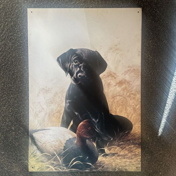 Original Tin Print From Lynn Kaatz Titled Pair of Kings Dog/Duck Wadsworth Ohio - Picture 1 of 4